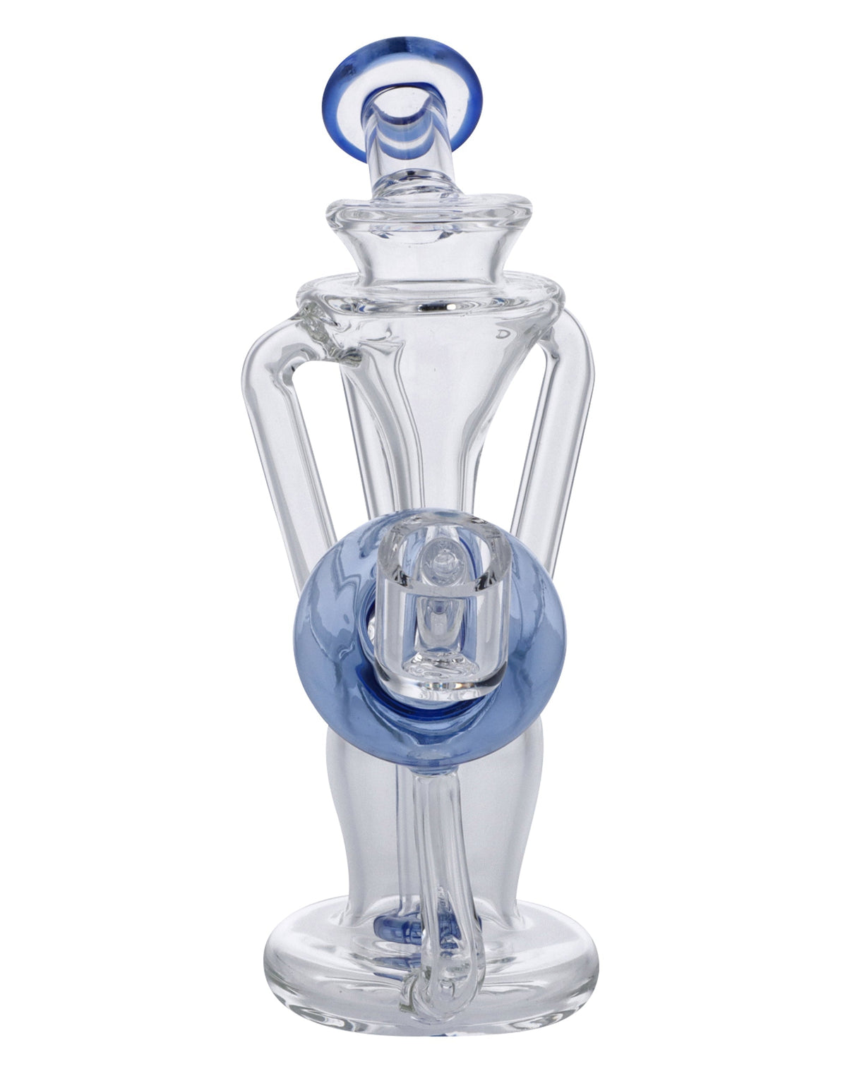 Blue and Clear Recycler Dab Rig by Valiant Distribution, 6 inches, for Smooth Concentrate Hits