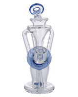 Blue and Clear Recycler Dab Rig by Valiant Distribution, 6 inches, for Smooth Concentrate Hits