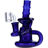Blue Recycler Mini Water Pipe by Valiant Distribution - 6in with Quartz Banger