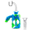 PILOTDIARY Silicone Ash Catcher in Green/Blue/White with Glass Bowl - Front View