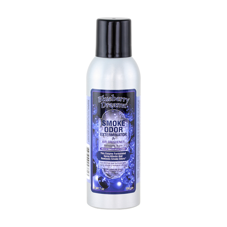 Smoke Odor 7oz Enzyme Odor Eliminator Spray in Blueberry Dreamz scent, front view on white background