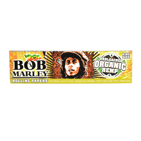 Bob Marley Organic Hemp King Size Rolling Papers Pack front view on white background