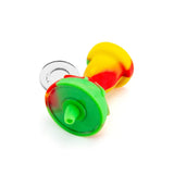 PILOT DIARY Silicone Carb Cap with Glass Bowl Screen, Rasta Colors, Top View