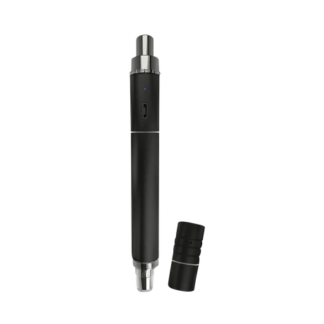 Boundless Terp Pen XL Vaporizer in black, portable dab straw design, side view on white background