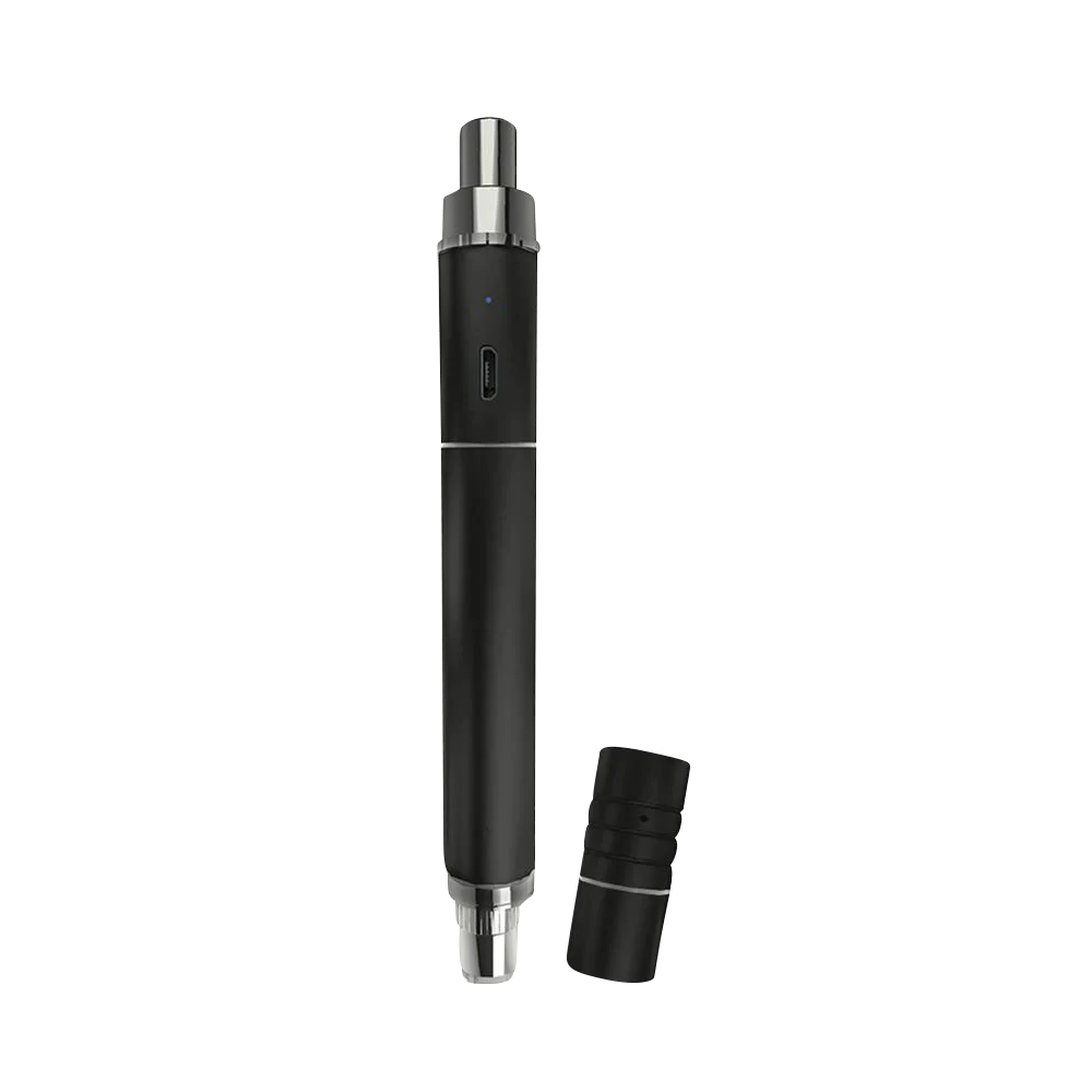 Boundless Terp Pen XL Vaporizer in black, portable dab straw design, side view on white background