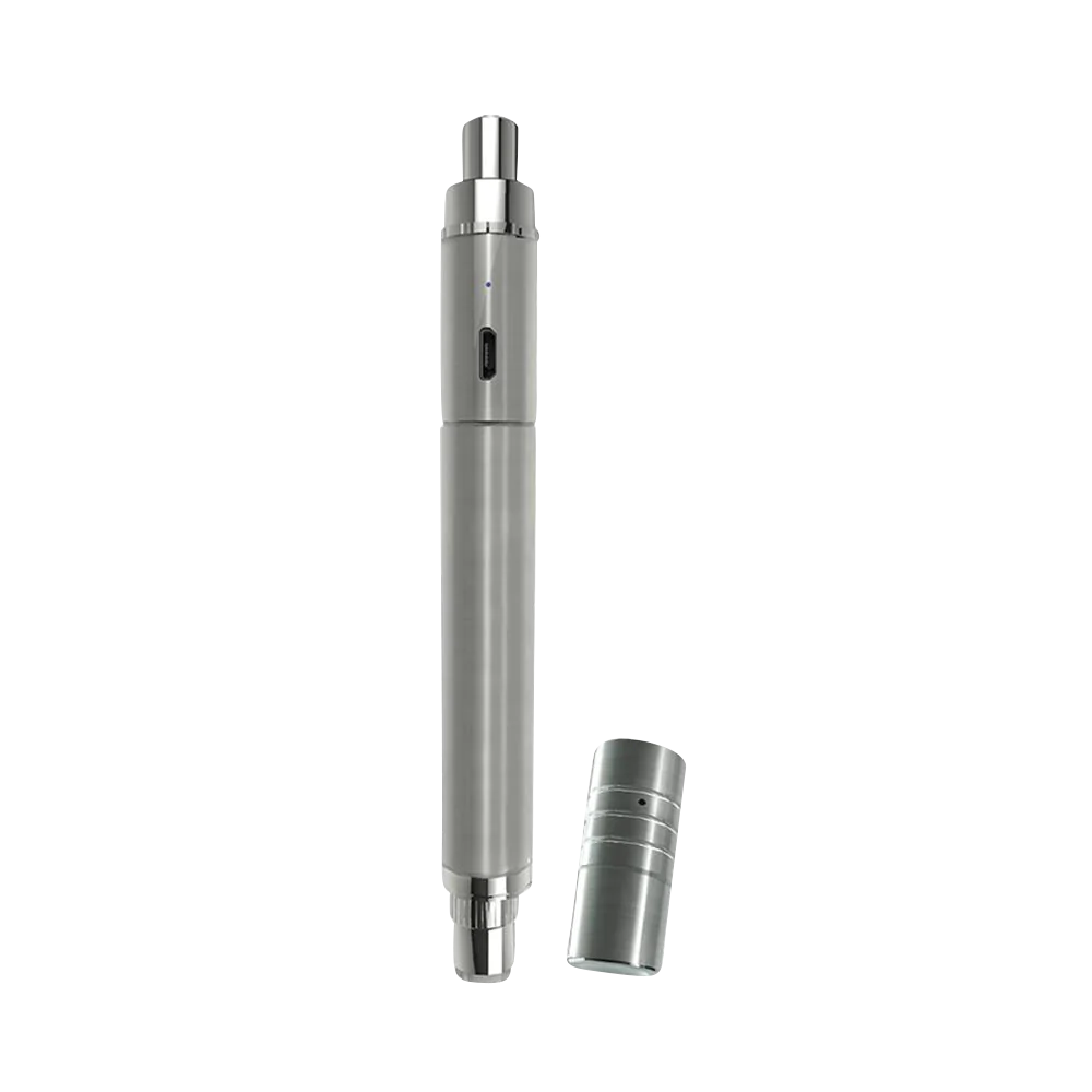 Boundless Terp Pen XL Vaporizer in Silver, Portable Dab Straw Design with Cap Off