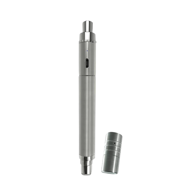 Boundless Terp Pen XL Vaporizer in Silver, Portable Dab Straw Design with Cap Off