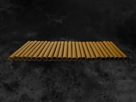 CaliGreenGold Brown Hemp Wraps, 25-pack with Filter Tips, on Black Background