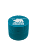 Cali Crusher Homegrown 4-Piece Grinder in Aqua, Aluminum Quicklock, Top View on White