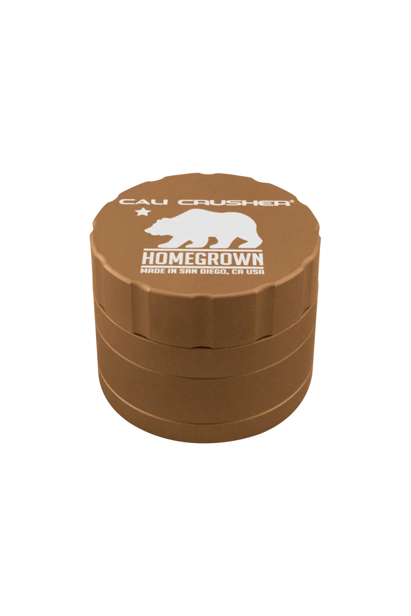 Cali Crusher Homegrown 4-Piece Grinder with Quicklock in Brown, Top View