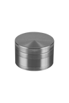 Cali Crusher O.G. 2" Silver 4-Piece Aluminum Grinder, Top View on Seamless White