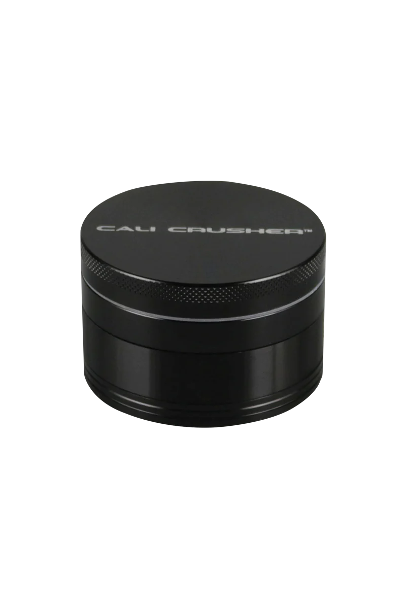 Cali Crusher O.G. 2.5" Black 4-Piece Grinder for Dry Herbs, Front View on Seamless White Background