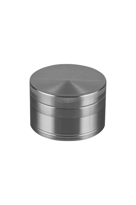 Cali Crusher O.G. 2.5" Silver 4-Piece Grinder, Top View on White Background