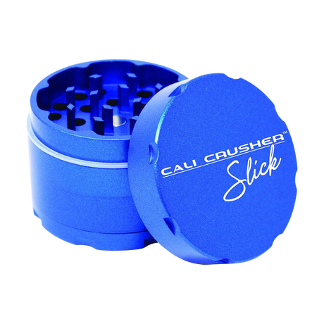 Cali Crusher OG Slick 4-Piece Nonstick Grinder in Blue - Angled Open View