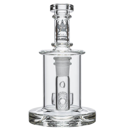 Calibear Colored Mini Can Dab Rig in clear borosilicate glass, front view on white background
