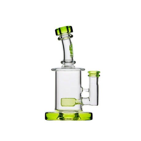 Calibear Colored Mini Can Dab Rig in Lime Green, Beaker Design, 6.5" Height, Front View