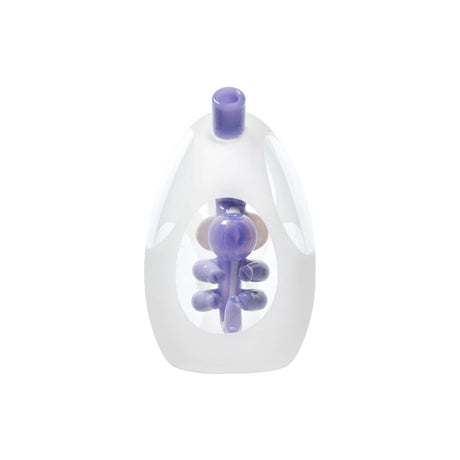 Calibear Frosted Yoshi Egg Design Beaker Bong in Quartz, Front View on White Background