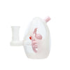 Calibear Frosted Yoshi Egg Bong in Milky Pink with Quartz Beaker Design - Side View