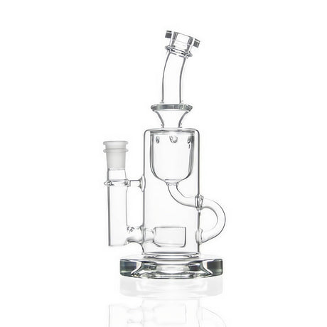 Calibear Klein Recycler Bong in Clear with 14mm Joint and 7.5" Height, Front View