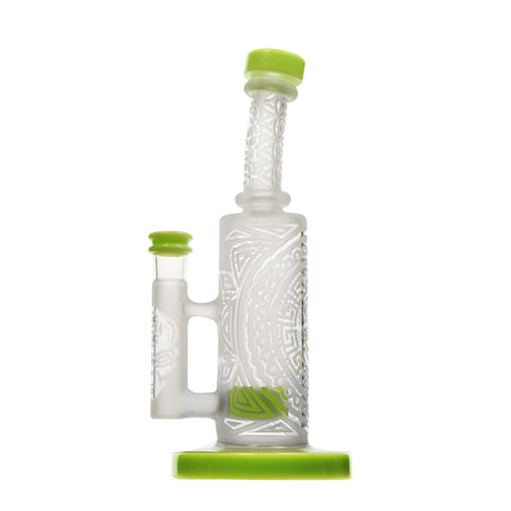 Calibear Sandblasted Mini Straight Can Dab Rig in Milky Green with Showerhead Percolator - Front View