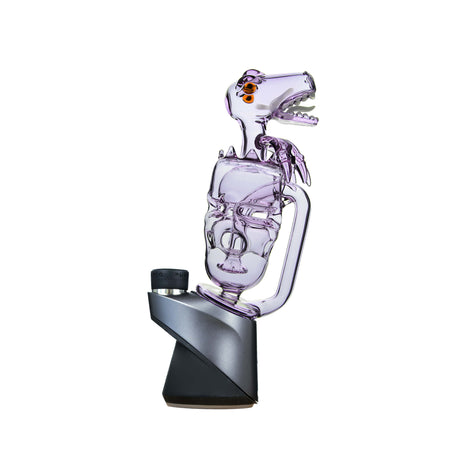 Calibear Puffco Peak Fab Dino Glass Dab Rig in Purple with Showerhead Percolator - Side View