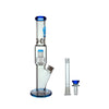 Calibear Sol Straight Tube Bong in Blue with Thick Borosilicate Glass and Beaker Base, Front View