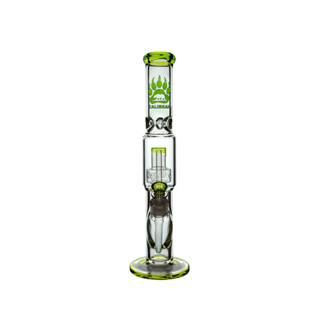 Calibear Sol Straight Tube Bong in Green, 16" Heavy Wall Borosilicate Glass, Front View