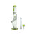 Calibear Sol Straight Tube Bong in Lime Green with Heavy Wall Design, Front View on White Background