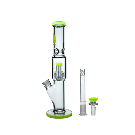 Calibear Sol Straight Tube Bong in Milk Green with Heavy Wall Glass and Beaker Base - Front View