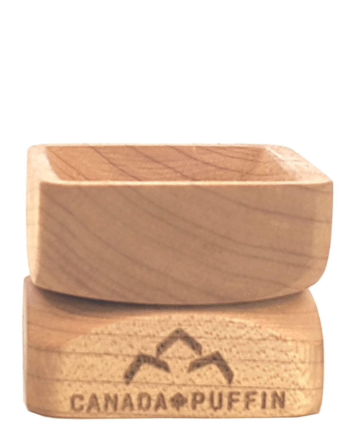 Canada Puffin Parklands Wooden Grinder for Dry Herbs, 2-Part, Front View on White Background