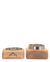 Canada Puffin Parklands Grinder, 2-Part Wood Design, Front View with Engraved Logo
