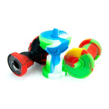 Colorful PILOT DIARY Silicone Carb Cap with Glass Bowl Screen, Front View