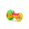 Pilot Diary Silicone Carb Cap in Red/Yellow/Green with Glass Bowl Screen - Side View
