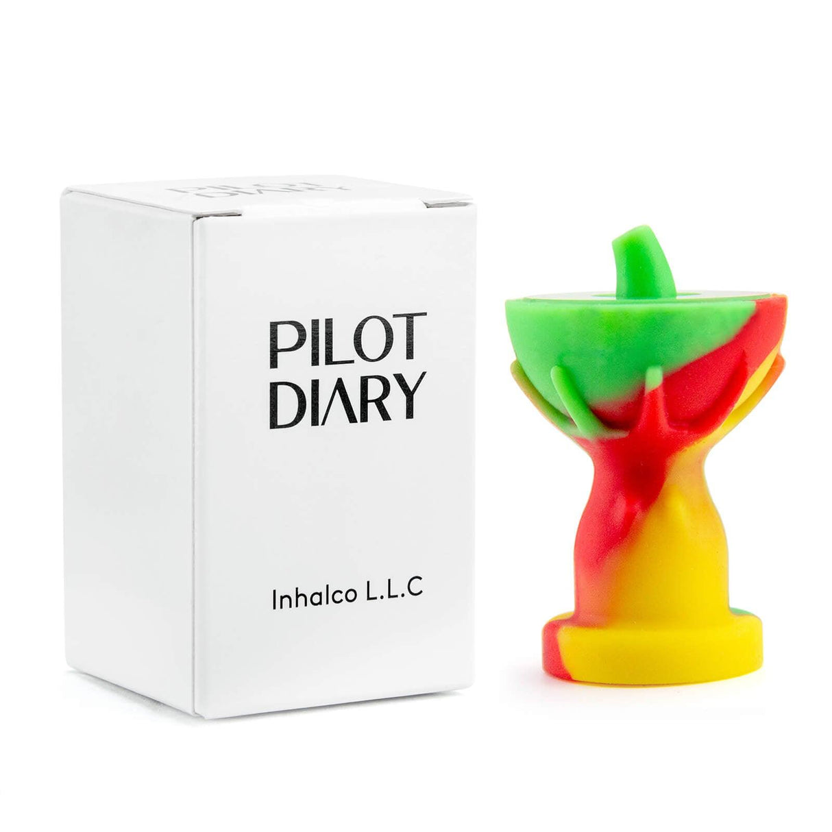 PILOT DIARY Silicone Carb Cap with Glass Bowl Screen - Rasta Colors Side View