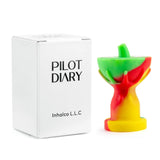 PILOT DIARY Silicone Carb Cap with Glass Bowl Screen - Rasta Colors Side View