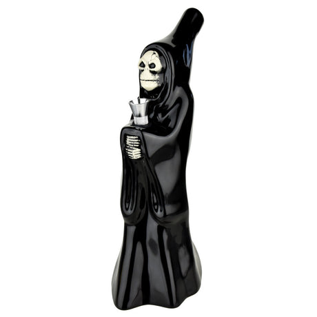 Ceramic Water Pipe - Skeleton Cupbearer Design - 10" Novelty Bong for Dry Herbs, Front View