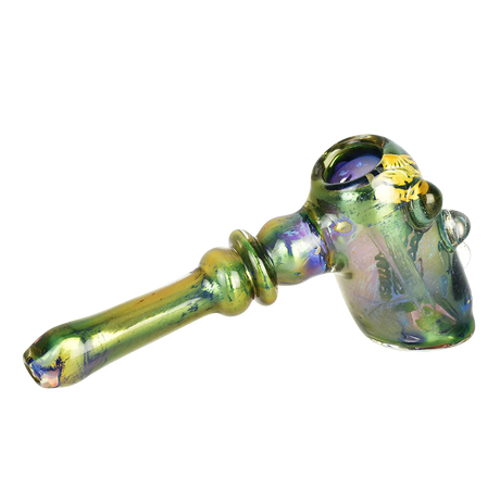 Chain Reaction Fumed Hammer Bubbler, 8" Borosilicate Glass, Side View