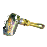 Chain Reaction Fumed Hammer Bubbler, 8" Borosilicate Glass, Compact Design, Side View