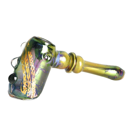 Chain Reaction Fumed Hammer Bubbler, 8" Borosilicate Glass, Compact Design, Side View