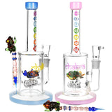 Chakra Frog Water Pipe with Stir Tool, Borosilicate Glass, 90 Degree Joint