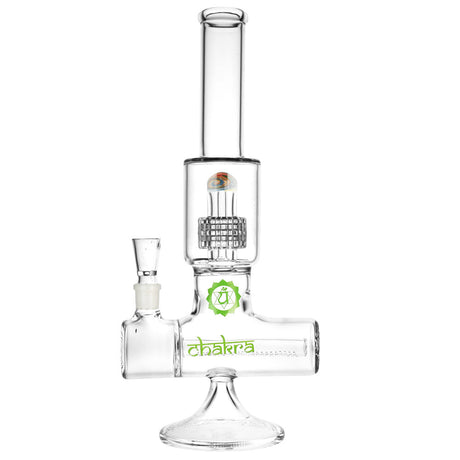 Chakra Higher Power Inline Wig Wag Water Pipe, 14" Borosilicate Glass, Front View
