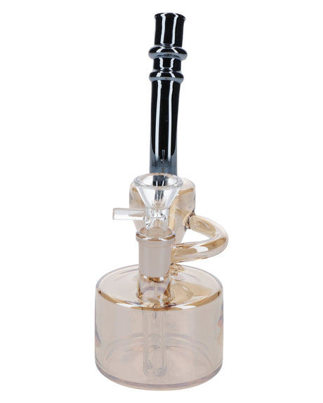 Champagne Gold Electronic Painting Bubbler, Quartz, Portable 6" Size, 90 Degree Joint, Glass on Glass