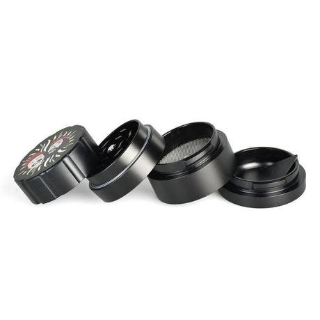 Cheech & Chong 4-Part Aluminum Grinder, 2" Diameter, Durable with Fine Mesh Screen