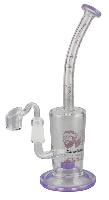 Cheech & Chong "Up in Smoke" Clear and Purple Water Pipe with Showerhead Percolator