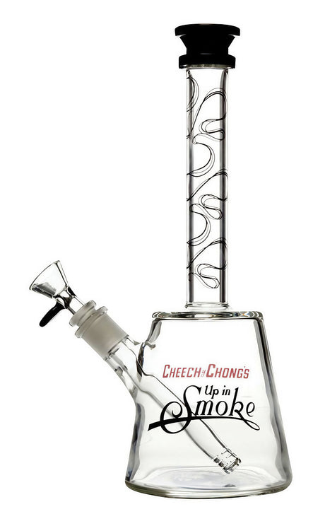 Cheech & Chong's 12" Up In Smoke Chong Water Pipe, Black & Clear Beaker Design, 45 Degree Joint