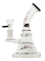 Cheech & Chong's Up In Smoke Glass Waterpipe - Clear Beaker Design with Black Accents