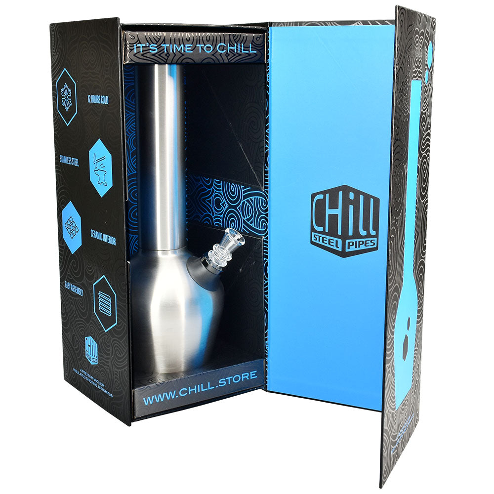 Chill Insulated Stainless Steel Water Pipe, 13", 14mm Female Joint, with Packaging