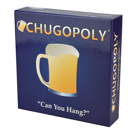 Chugopoly Drinking Board Game box front view with tagline "Can You Hang?"