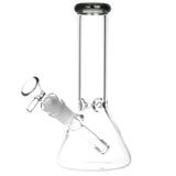 8" Classic Glass Beaker Water Pipe, Borosilicate, 45 Degree Joint, Front View