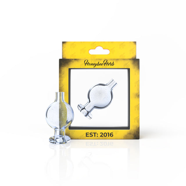 Honeybee Herb UV Classic Bubble Carb Cap in Clear for Dab Rigs - Front View on Packaging